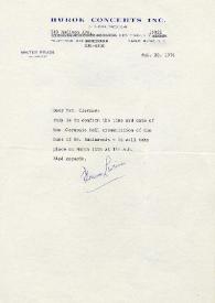 Carta dirigida a Clara H. Clemans. Nueva York, 20-02-1976