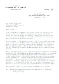 Carta dirigida a Arthur Rubinstein. Nueva York, 05-11-1968