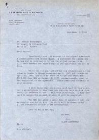 Carta dirigida a Arthur Rubinstein. Nueva York, 05-09-1969