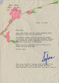 Carta dirigida a Aniela Rubinstein. Nueva York, 17-03-1983