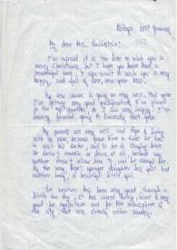 Carta dirigida a Aniela Rubinstein. Málaga (España), 10-01-1982