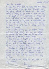 Carta dirigida a Aniela Rubinstein. Málaga (España), 10-11-1985
