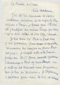 Carta dirigida a Aniela Rubinstein. Grasse (Francia), 18-05-1955