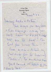 Carta dirigida a Aniela y Arthur Rubinstein. Londres (Inglaterra), 16-11-1954