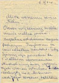 Carta dirigida a Aniela Rubinstein, 06-04-1961