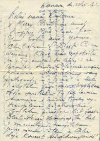 Carta dirigida a Aniela Rubinstein. Varsovia (Polonia), 20-12-1961