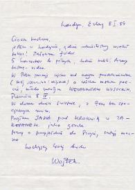 Carta dirigida a Aniela Rubinstein. Londres (Inglaterra), 08-01-1989