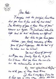 Carta dirigida a Aniela Rubinstein. Montecarlo (Mónaco), 24-12-1982