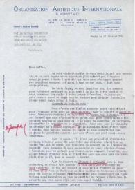 Carta dirigida a Arthur Rubinstein. París (Francia), 17-02-1970