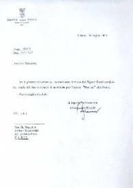 Carta dirigida a Arthur Rubinstein. Milán (Italia), 23-07-1974