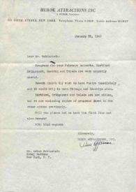 Carta dirigida a Arthur Rubinstein. Nueva York, 21-01-1943