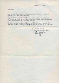 Carta dirigida a Arthur Rubinstein, 07-10-1943
