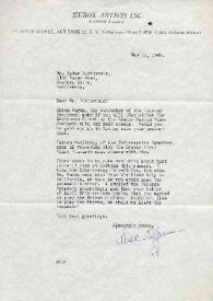 Carta dirigida a Arthur Rubinstein. Nueva York, 13-05-1949