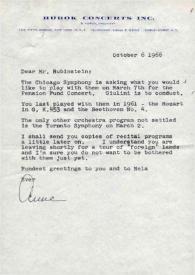 Carta dirigida a Arthur Rubinstein. Nueva York, 06-10-1966
