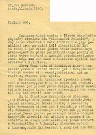 Carta dirigida a Arthur y Aniela Rubinstein. París (Francia), 11-05-1940