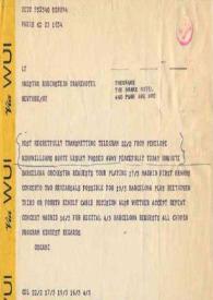 Telegrama dirigido a Arthur Rubinstein. París (Francia), 26-02-1970