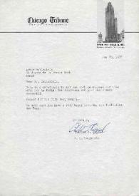 Carta dirigida a Arthur Rubinstein. Chicago (Illinois), 20-01-1977