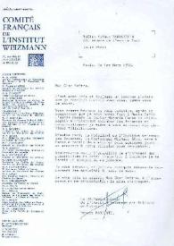 Carta dirigida a Arthur Rubinstein. París (Francia), 01-03-1976