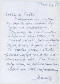Carta dirigida a Aniela Rubinstein. París (Francia), 06-10-1955