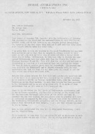 Carta dirigida a Aniela Rubinstein. Nueva York, 12-11-1957