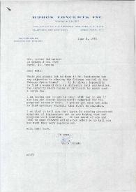 Carta dirigida a Aniela Rubinstein. Nueva York, 03-06-1975
