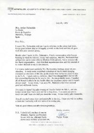 Carta dirigida a Aniela Rubinstein. Nueva York, 27-07-1976