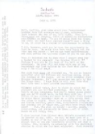 Carta dirigida a Aniela Rubinstein. Del Mar (California), 06-07-1975