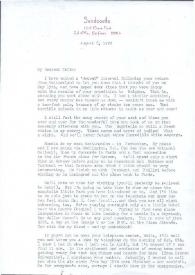 Carta dirigida a Aniela Rubinstein. Del Mar (California), 06-08-1978