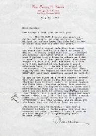 Carta dirigida a Aniela Rubinstein. San Diego (California), 30-07-1985