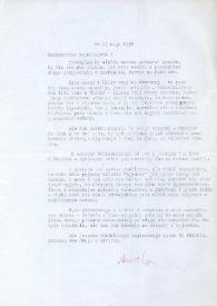 Carta dirigida a Aniela Rubinstein, 27-05-1958