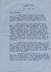 Carta dirigida a Aniela Rubinstein. Londres (Inglaterra), 02-03-1969