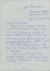 Carta dirigida a Aniela Rubinstein. Londres (Inglaterra), 23-04-1969