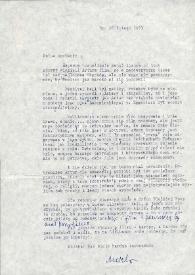 Carta dirigida a Aniela Rubinstein, 25-02-1971