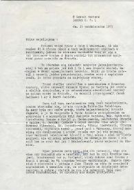 Carta dirigida a Aniela Rubinstein. Londres (Inglaterra), 15-10-1971