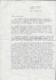 Carta dirigida a Aniela Rubinstein. Londres (Inglaterra), 04-06-1972