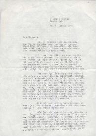 Carta dirigida a Aniela Rubinstein. Londres (Inglaterra), 05-08-1972
