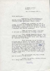 Carta dirigida a Aniela Rubinstein. Londres (Inglaterra), 16-01-1978
