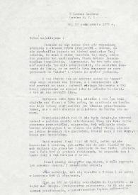 Carta dirigida a Aniela Rubinstein. Londres (Inglaterra), 24-10-1979