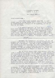 Carta dirigida a Aniela Rubinstein. Londres (Inglaterra), 08-05-1982