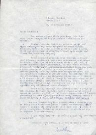 Carta dirigida a Aniela Rubinstein. Londres (Inglaterra), 13-09-1982