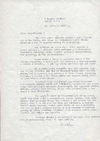 Carta dirigida a Aniela Rubinstein. Londres (Inglaterra), 10-03-1983