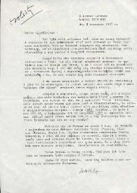 Carta dirigida a Aniela Rubinstein. Londres (Inglaterra), 03-09-1987