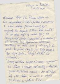 Carta dirigida a Aniela Rubinstein. Cazeres (Francia), 21-07-1971