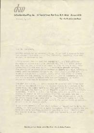 Carta dirigida a Arthur Rubinstein. Nueva York, 09-02-1968