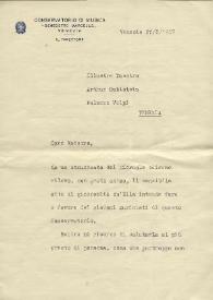 Carta dirigida a Arthur Rubinstein. Venecia (Italia), 21-08-1957