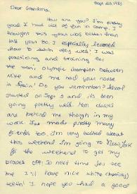Carta dirigida a Aniela Rubinstein. Los Angeles, California (Estados Unidos), 23-09-1985