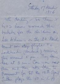 Carta a Kate Cardwell. Nueva York (Estados Unidos), 17-03-1956