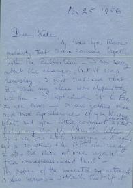 Carta a Kathryn Cardwell. París (Francia), 25-11-1956