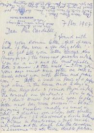 Carta a Kathryn Cardwell. Roma (Italia), 07-11-1957