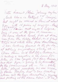 Carta a Kathryn Cardwell, Alina y John Rubinstein. Sintra, Lisboa (Portugal), 08, 10-05-1958